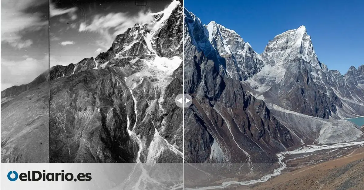 Las fotos de cien años de escaladas al Everest muestran el impacto del deshielo: “Es la escena de un crimen”