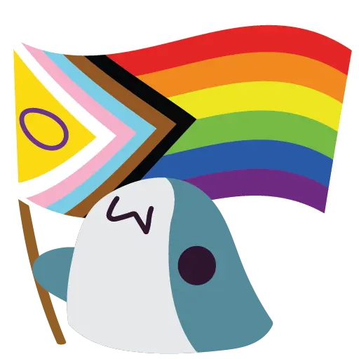 blobhaj, progress, flag, intersex, left