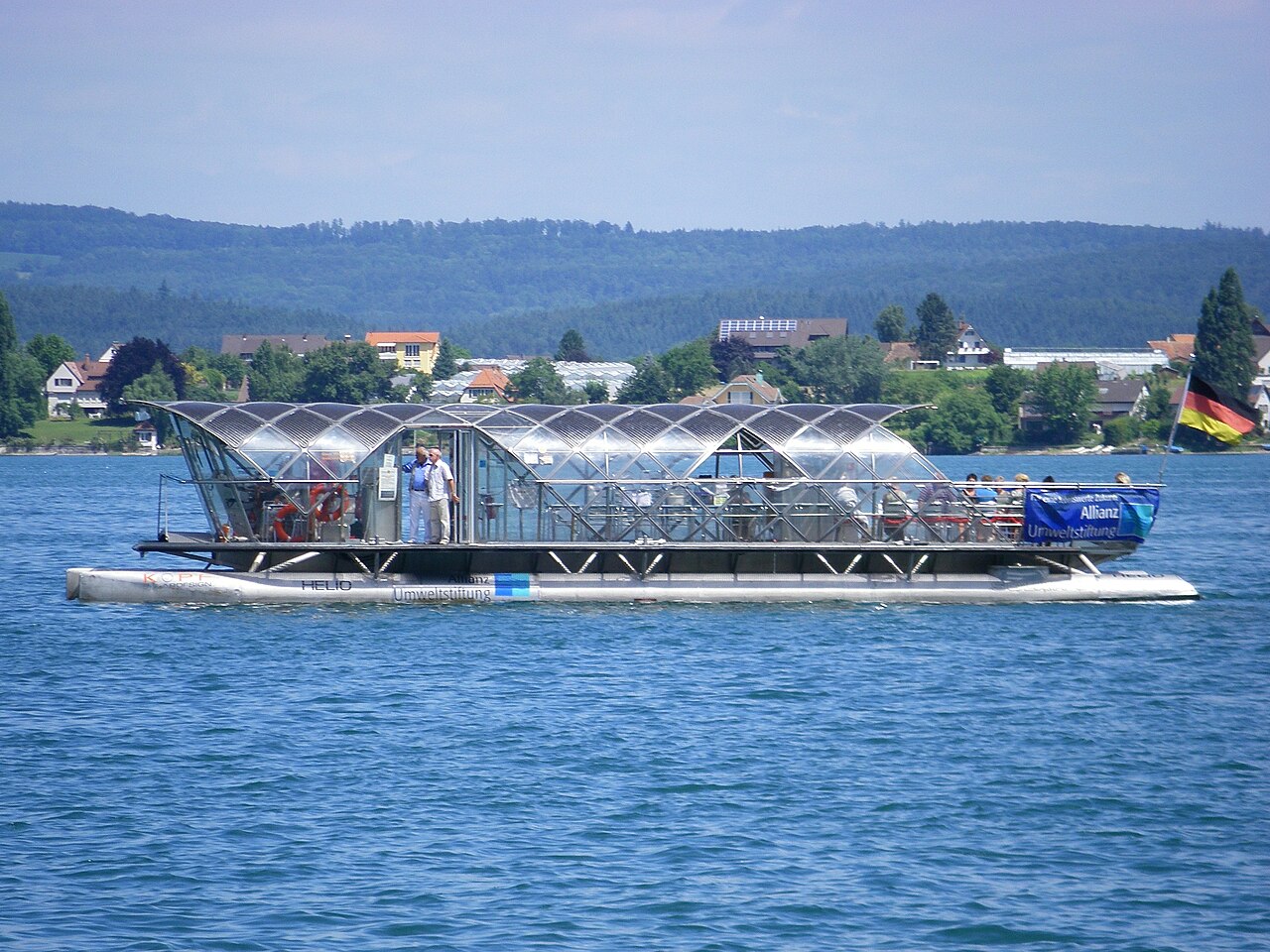 Solar powered ferry "Helio" on the Untersee