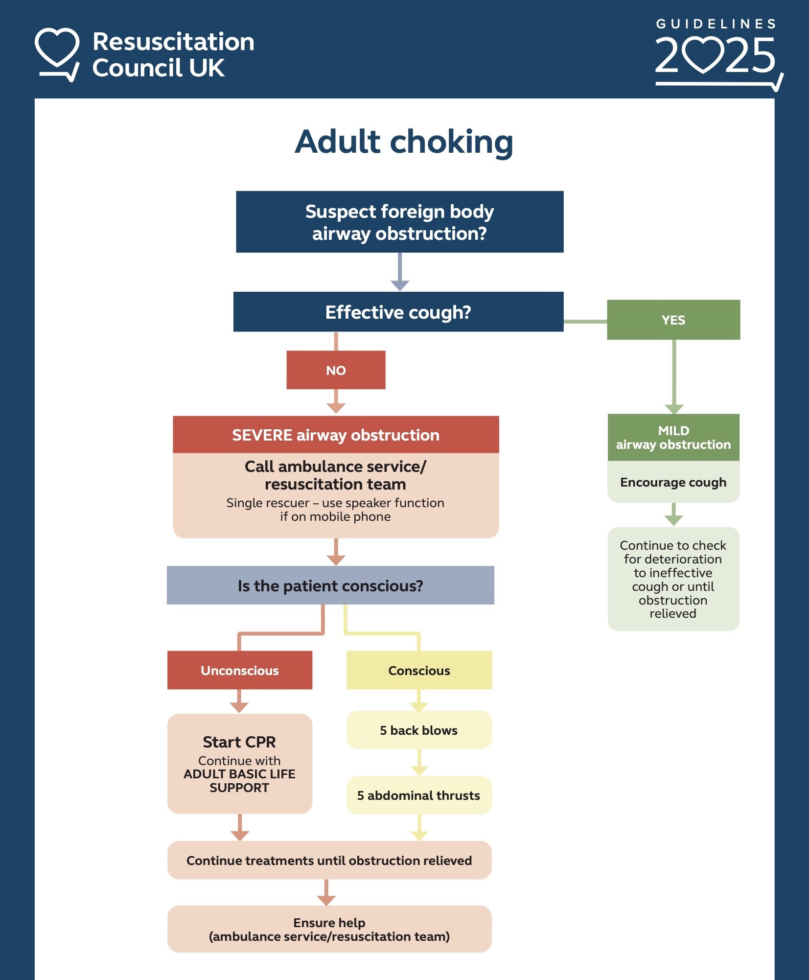 Adult choking flowchart