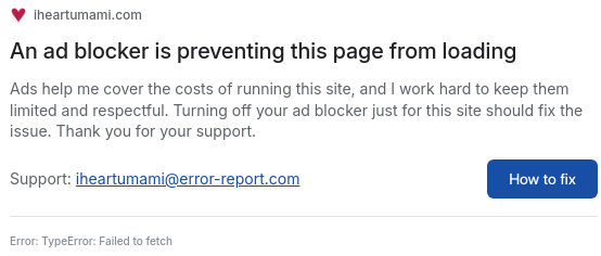 An ad blocker is preventing this page from loading
Ads help me cover the costs of running this site, and I work hard to keep them limited and respectful. Turning off your ad blocker just for this site should fix the issue. Thank you for your support.