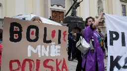 Thousands protest in Poland against strict abortion law after pregnant woman died of sepsis