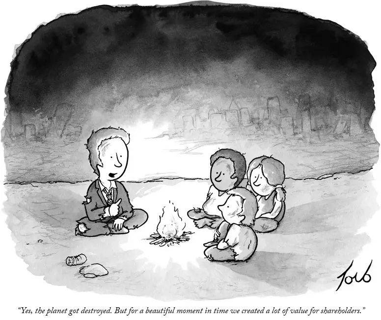 “Yes, the planet got destroyed. But for a beautiful moment in time we created a lot of value for shareholders.”