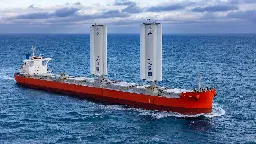 A cargo ship’s ‘WindWing’ sails saved it up to 12 tons of fuel per day