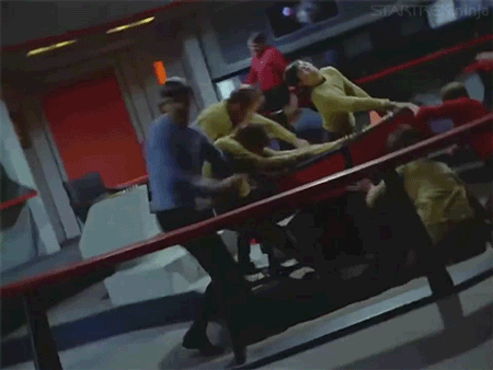 The Enterprise bridge shaking from the Star Trek TOS episode The Changeling