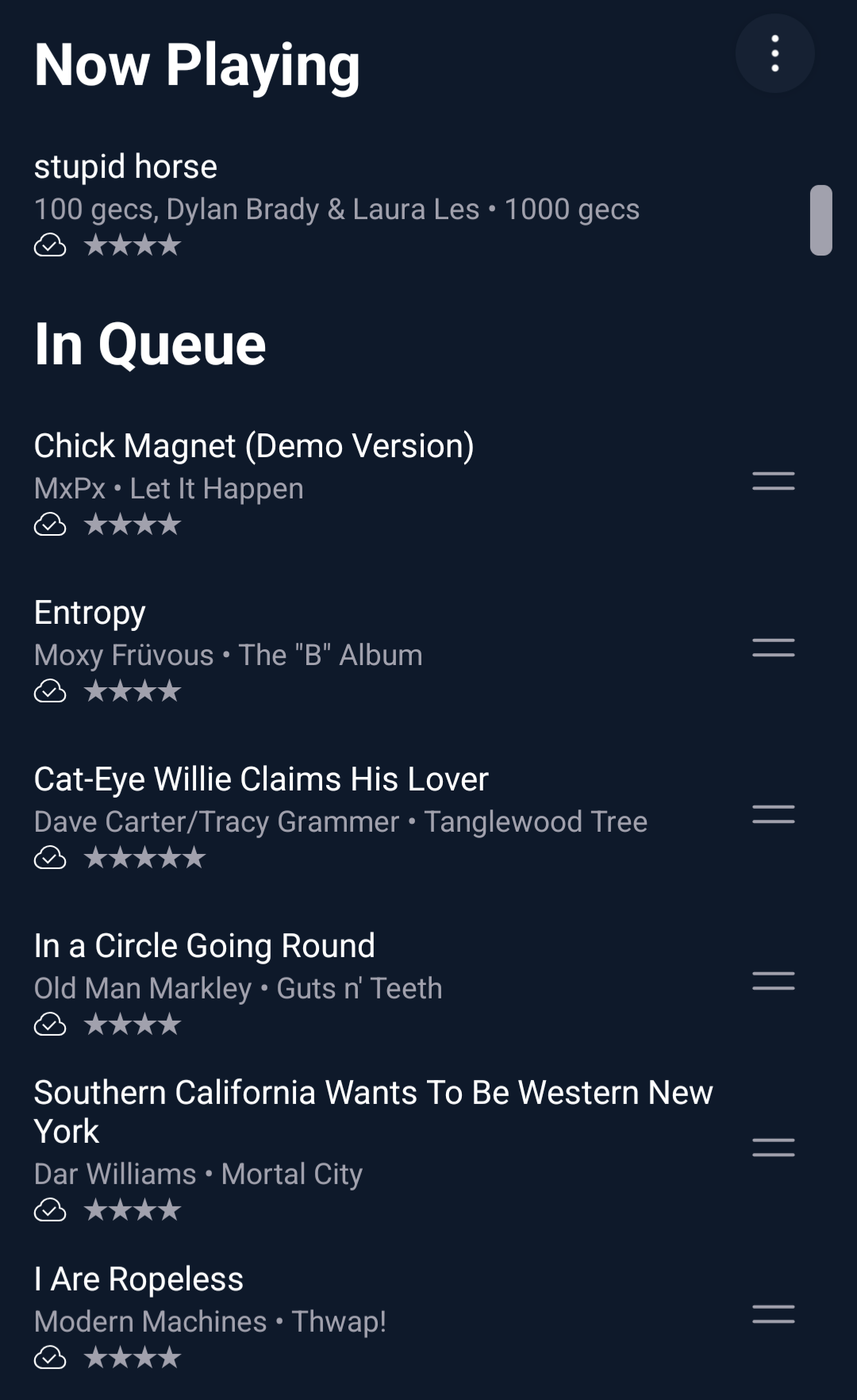 screenshot of queue